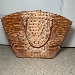Brahmin Jeanne Honey Brown Melbourne Crocodile Embossed Brown Tote